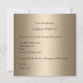 40e verjaardag Elegant Coffee Cream Biege Invite Kaart (Achterkant)