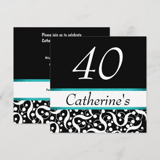 40e verjaardag elegant elke leeftijdse viering kaart (Voorkant / Achterkant)