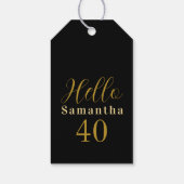 40e verjaardag Elegant gepersonaliseerd zwart goud Cadeaulabel (Achterkant)