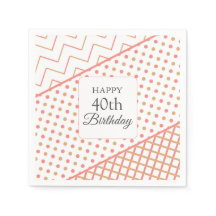 40e verjaardag Elegant Koraal Geometrisch