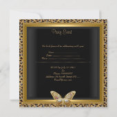 40e verjaardag Elegant Leopard Gold Butterfly Kaart (Achterkant)
