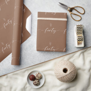 40e verjaardag Elegant Minimal Boho Cadeaupapier