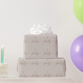 40e verjaardag Elegant Minimal Boho Cadeaupapier