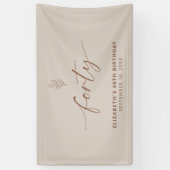 40e verjaardag Elegant Minimal Boho Spandoek (Verticaal)