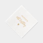 40e verjaardag Elegant Modern Heart Gold Folie Servetten (Rechts)