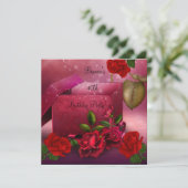 40e verjaardag Elegant Red Rose Gift Box Kaart (Staand voorkant)