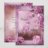 40e verjaardag Elegant roze roze roze doos Kaart (Voorkant / Achterkant)