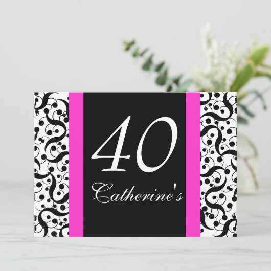 40e verjaardag elegant verjaardagsfeest voor elke  kaart (Staand voorkant)