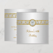 40e verjaardag Elegant wit goud diamanten juweel Kaart (Voorkant / Achterkant)