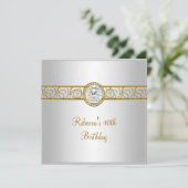 40e verjaardag Elegant wit goud diamanten juweel Kaart (Staand voorkant)
