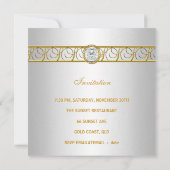 40e verjaardag Elegant wit goud diamanten juweel Kaart (Achterkant)