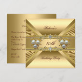 40e verjaardag Elegant Zebra Gold Pearl Jewels Kaart (Voorkant / Achterkant)