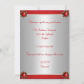 40e verjaardag Elegant Zilver Wit Rood Juweel Kaart (Achterkant)