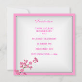 40e verjaardag Elegante Aziatische roze bloemen Kaart (Achterkant)