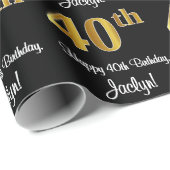 40e verjaardag: Elegante luxe faux gouden look # Cadeaupapier (Rol Hoek)