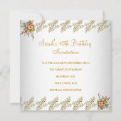 40e verjaardag Elegante witte roze gele bloemen Kaart (Achterkant)