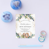 40e verjaardag eucalyptusbegrotingsuitnodiging flyer (Enkel)