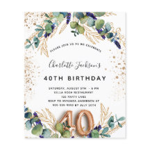 40e verjaardag eucalyptusbegrotingsuitnodiging