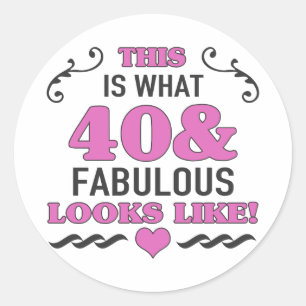 40e verjaardag Fabulous Ronde Sticker