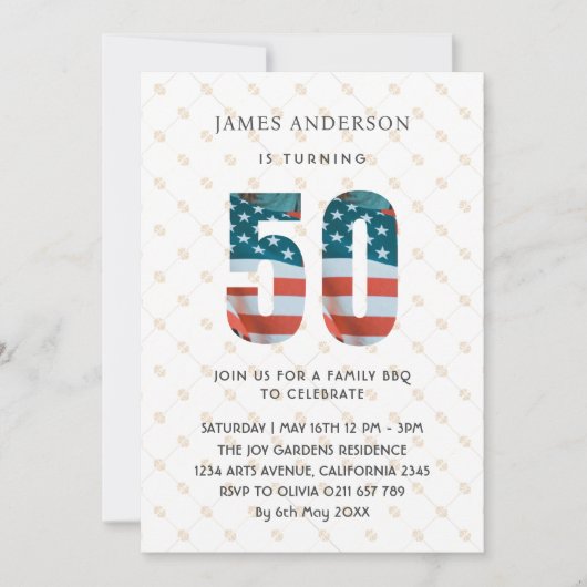 40e verjaardag Familie BBQ Party 4th juli Verjaard Kaart (Voorkant)