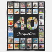40e verjaardag Familie Fotocollage Groot Fleece Deken (Voorkant)