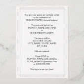 40e verjaardag — Fancy script en aangepaste naam Folie Uitnodiging (Achterkant)