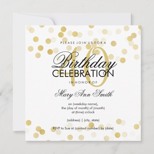 40e verjaardag Faux Gold Foil Glitter Lichten Kaart (Voorkant)