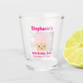 40e verjaardag Favor Cute Pink Cupcake Shot Glas (Voorkant)