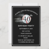 40e Verjaardag Feest Baseball Black Dad Sport Kaart (Voorkant)