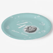 40e verjaardag feest bubbel gedempt Blauwgroen Papieren Bordje (Gekanteld)