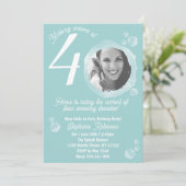 40e verjaardag feest bubbel gedempt Blauwgroen uit Kaart (Staand voorkant)