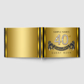 40e verjaardag feest gastenboek zwart goud (Volledig)