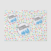 40e verjaardag feestelijk kleurrijk tissuepapier (Voorkant)