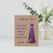 40e verjaardag Flat Thank You Card Bedankkaart (Staand voorkant)