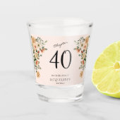 40e  verjaardag Floral Shot Glas (Voorkant)