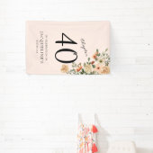 40e  verjaardag Floral Spandoek (Insitu)
