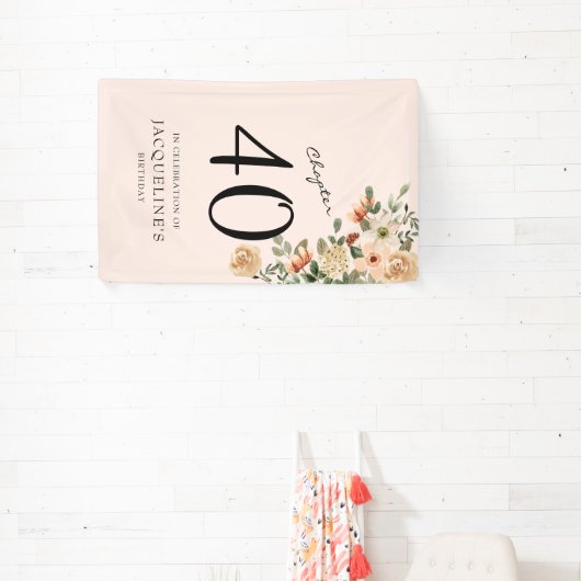 40e verjaardag Floral Spandoek (Insitu)