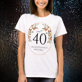 40e  verjaardag Floral T-shirt