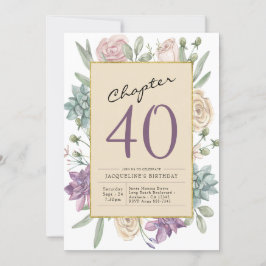 40e verjaardag Floral verrassingsfeest Kaart
