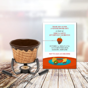 40e verjaardag Fondue Dinner Party Uitnodigingen