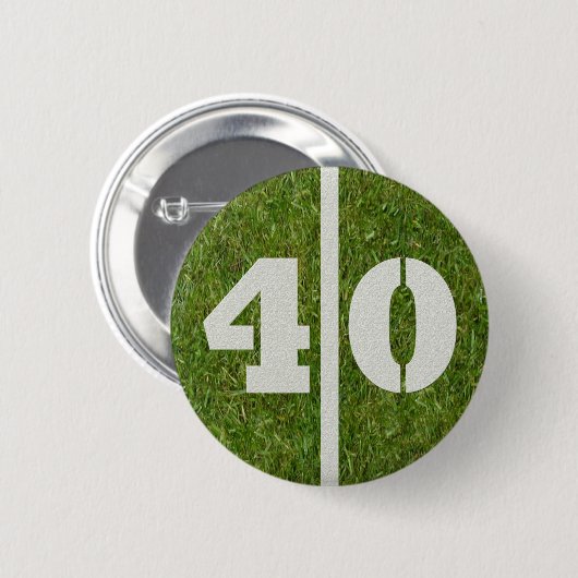 40e verjaardag Football Button baard (Voorkant /achterkant)
