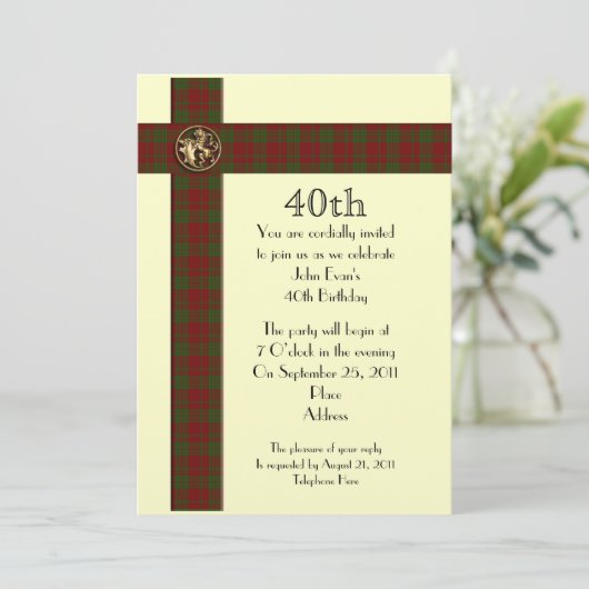 40e verjaardag formele uitnodiging tot het indiene (Staand voorkant)