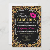 40e verjaardag - Forty Fabulous Leopard Print Kaart (Voorkant)