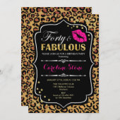 40e verjaardag - Forty Fabulous Leopard Print Kaart (Voorkant / Achterkant)