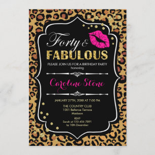 40e verjaardag - Forty Fabulous Leopard Print Kaart