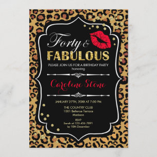 40e verjaardag - Forty Fabulous Leopard Print Kaart