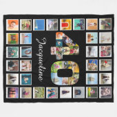 40e verjaardag Foto 40 Collage Huge Fleece Deken (Voorkant (Horizontaal))