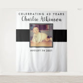 40e verjaardag foto achtergrond banner wandkleed (Voorkant)