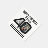 40e verjaardag foto Black Stripe 2 foto's feest Servet (Hoek)