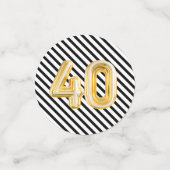 40e verjaardag Foto Black White Gold Party Confett Confetti (Kleine voorkant)